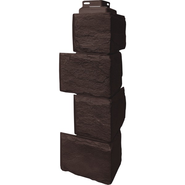 Цокольный сайдинг FineBer – Серия “Камень природный”, Угол наружный Коричневый купить в Сарапуле