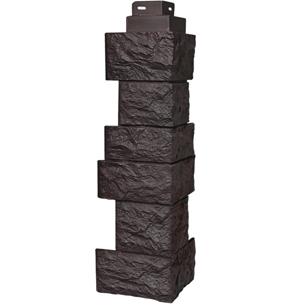 Цокольный сайдинг FineBer – Серия “Дикий камень”, Угол наружный, Коричневый купить в Сарапуле