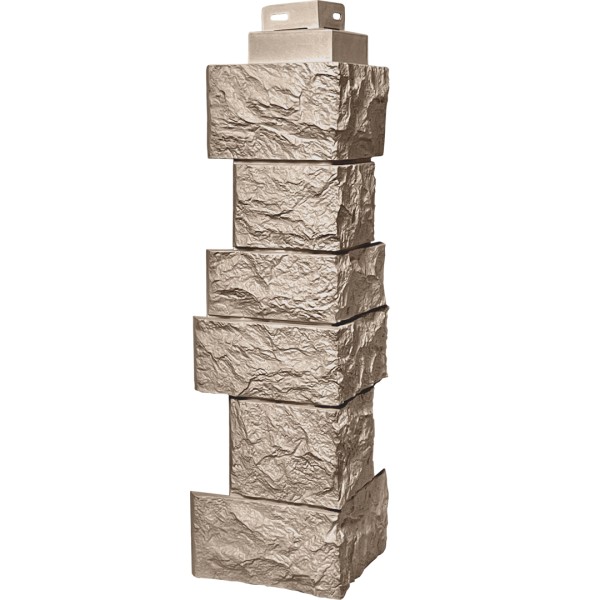 Цокольный сайдинг FineBer – Серия “Дикий камень”, Угол наружный, Песочный...  купить в Сарапуле