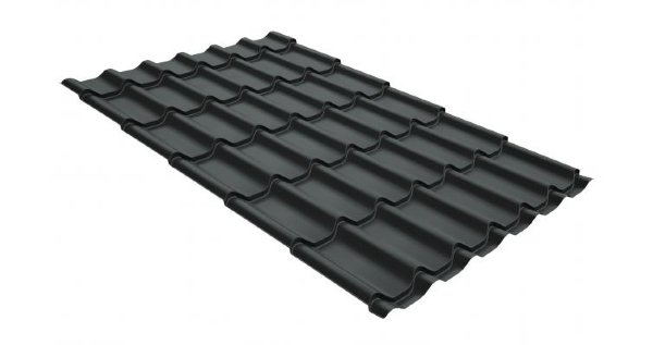 Металлочерепица классик GL 0,5 GreenCoat Pural Matt RR 23 темно-серый (RAL 7024 мокрый асфальт) купить в Сарапуле
