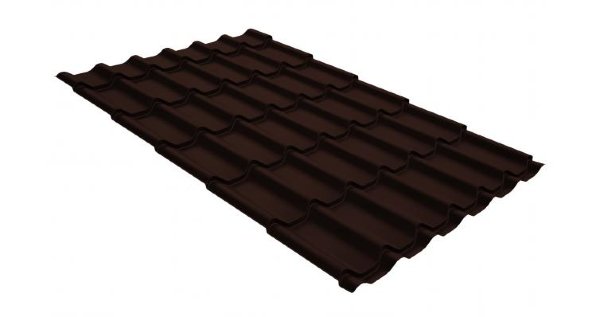 Металлочерепица классик GL 0,5 GreenCoat Pural Matt RR 887 шоколадно-коричневый (RAL 8017 шоколад) купить в Сарапуле