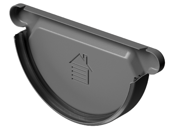 Заглушка желоба D125 Döcke STAL PREMIUM Графит, (RAL 7024) купить в Сарапуле