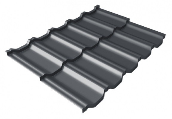 Металлочерепица модульная Квинта Uno Grand Line c 3D резом 0,5 Satin Мatt RAL 7024 мокрый асфальт купить в Сарапуле