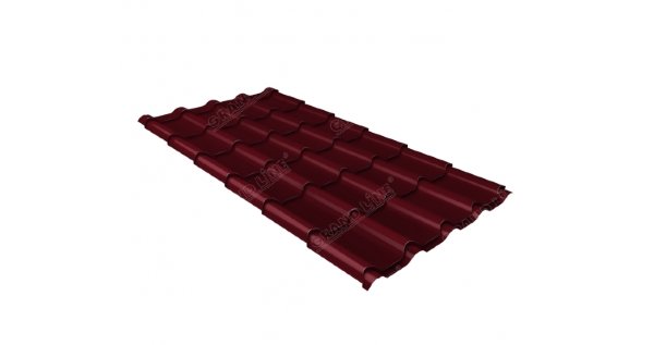 Металлочерепица камея 0,45 Drap RAL 3005 красное вино купить в Сарапуле