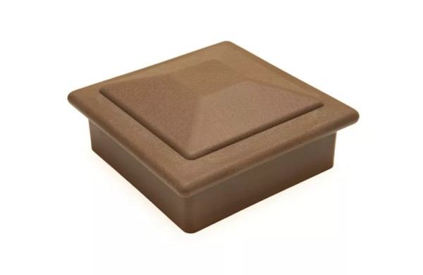 Крышка верхняя фигурная ПВХ для столба Deckart 100х100 Шоколад купить в Сарапуле