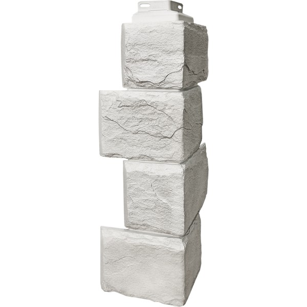 Цокольный сайдинг FineBer – Серия “Камень природный”, Угол наружный Жемчужный купить в Сарапуле