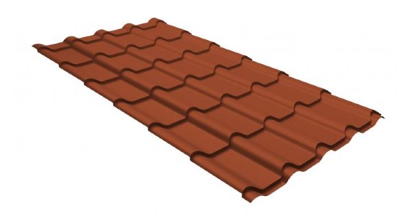 Металлочерепица камея GL 0,5 GreenCoat Pural RR 750 кирпично-красный (RAL 8004 терракота) купить в Сарапуле