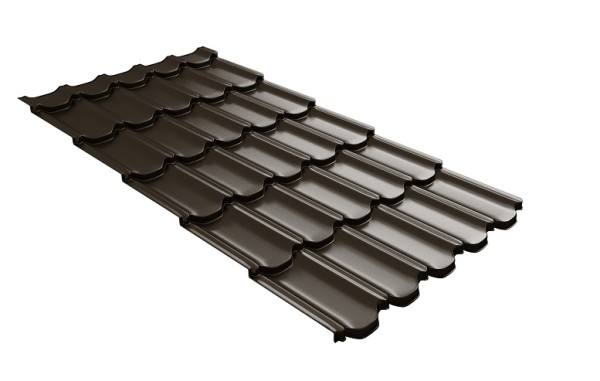 Металлочерепица квинта плюс с 3D резом 0,5 GreenСoat Pural Matt RR 32 темно-коричневый (RAL 8019 серо-коричневый) купить в Сарапуле