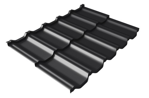 Металлочерепица модульная Квинта Uno Grand Line c 3D резом 0,5 Quarzit lite RAL 9005 черный купить в Сарапуле