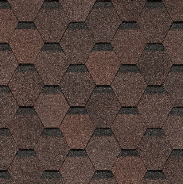 Гибкая черепица Docke, коллекция Шестигранник Коричневый купить в Сарапуле