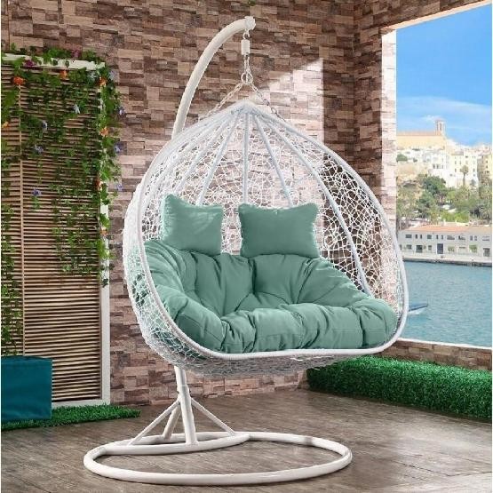 Кресло Подвесное из искусственного ротанга AFM-109A White/Green купить в Сарапуле