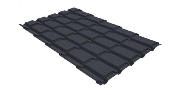 Металлочерепица GL квадро профи 0,5 GreenCoat Pural RR 23 темно-серый (RAL 7024) мокрый асфальт купить в Сарапуле