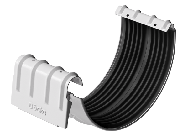 Соединитель желобов D125 Döcke STAL PREMIUM Пломбир, (RAL 9010) купить в Сарапуле