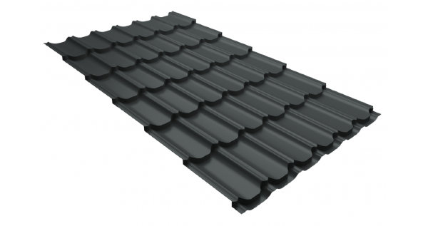 Металлочерепица квинта плюс 0,5 GreenCoat Pural Matt RR 23 темно-серый (RAL 7024 мокрый асфальт) купить в Сарапуле