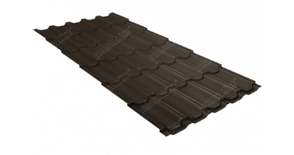 Металлочерепица квинта плюс 0,5 GreenCoat Pural Matt RR 32 темно-коричневый (RAL 8019 серо-коричневый) купить в Сарапуле